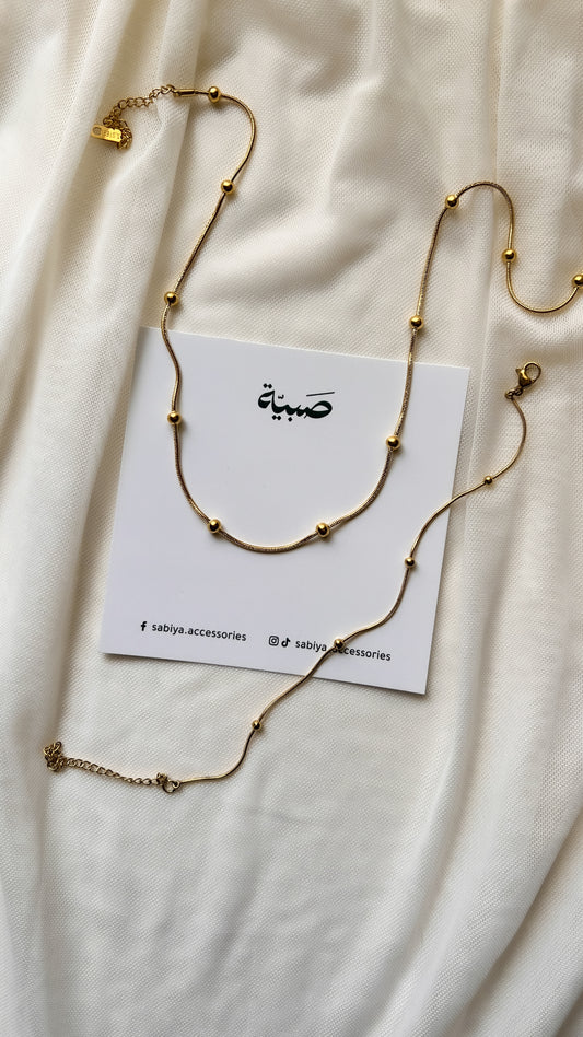 Gold Bead Chain Necklace