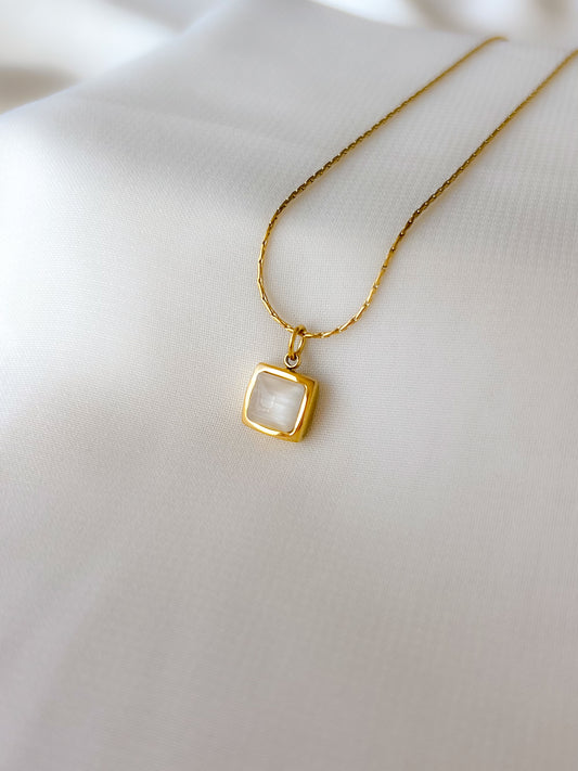 White Square Necklace