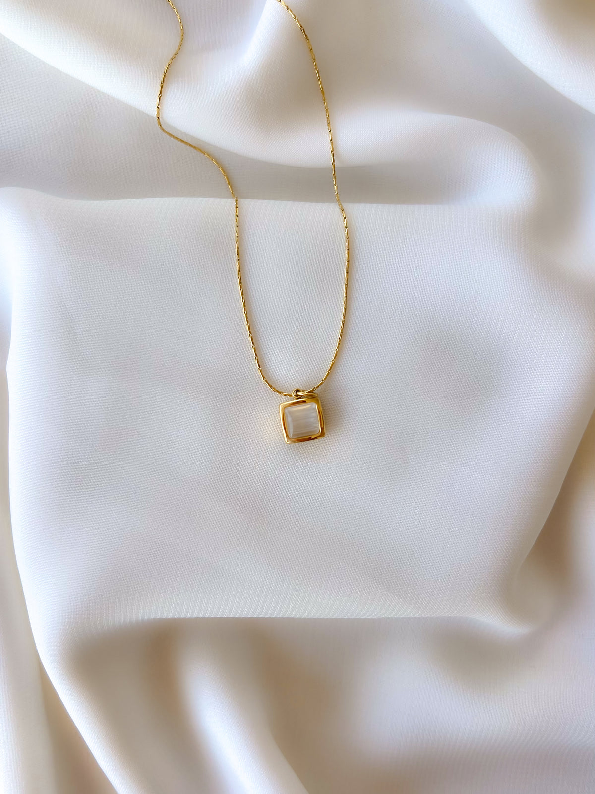 White Square Necklace